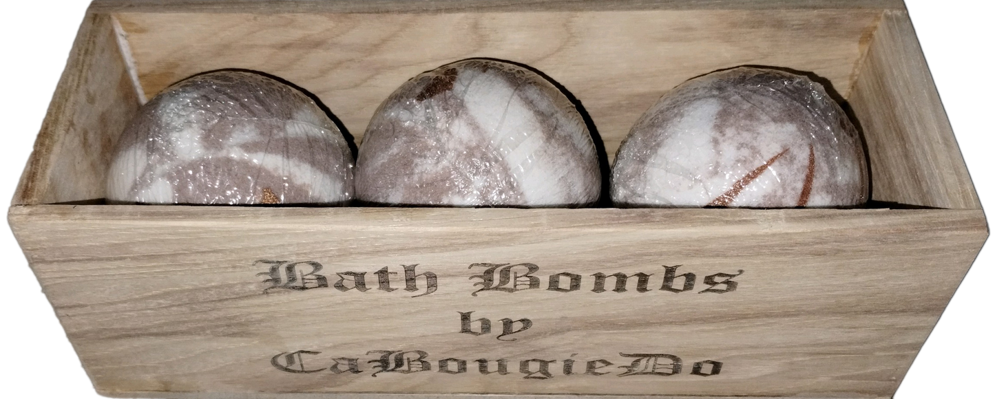 CaBougieDo® White Wood Bath Bomb Box