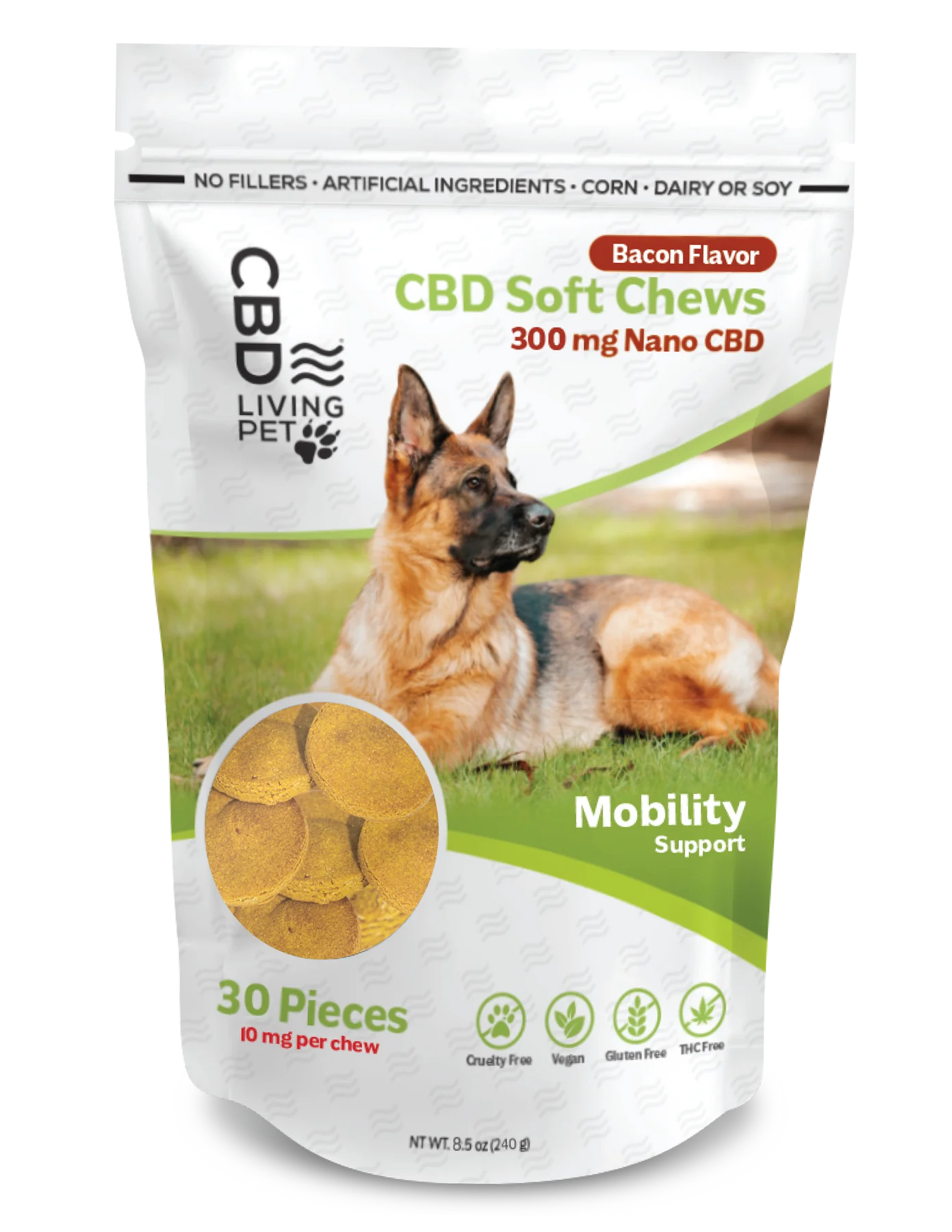 CBD Soft Dog Chews 300 mg (Mobility Bacon Flavor)