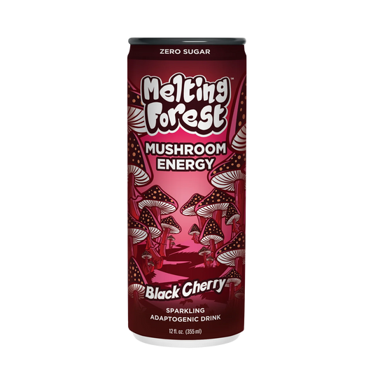 Melting Forest Mushroom Sparkling Water 12-Pack (Energy-Black Cherry)