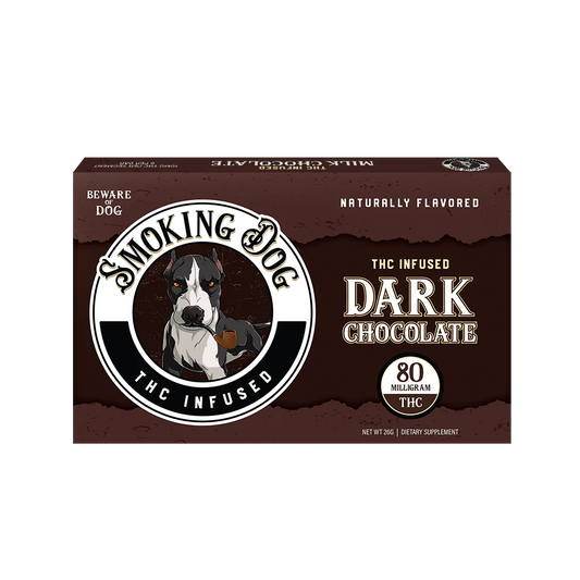 SMOKING DOG CHOCOLATE 80 MG (2 Pack, Dark & Milk Chocolate)