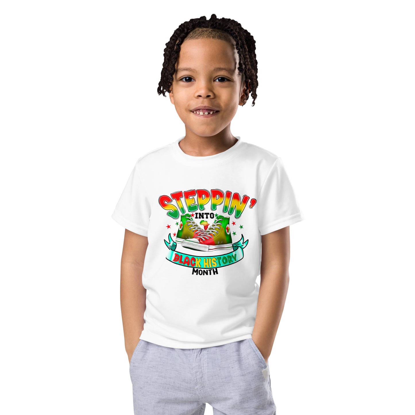 Kids crew neck t-shirt - Steppin Into Black History