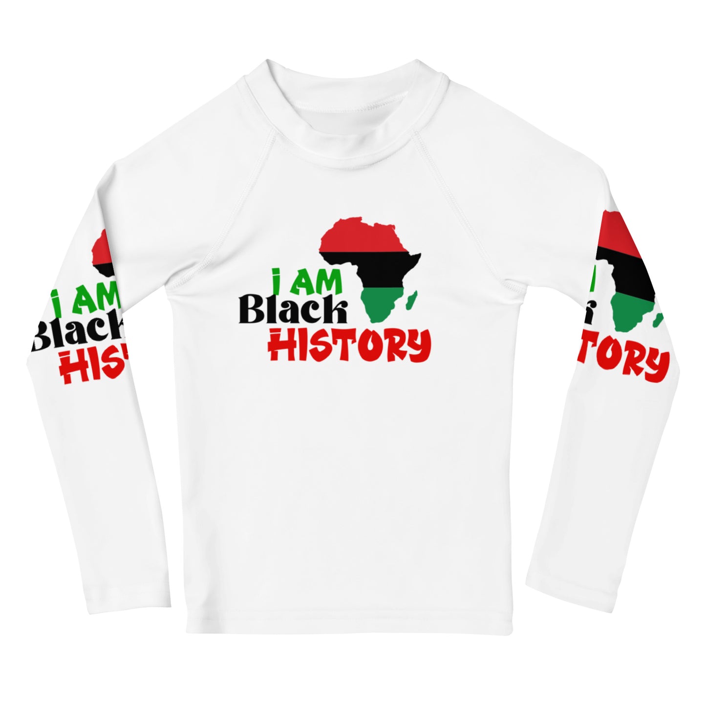 Kids Rash Guard - I Am Black History