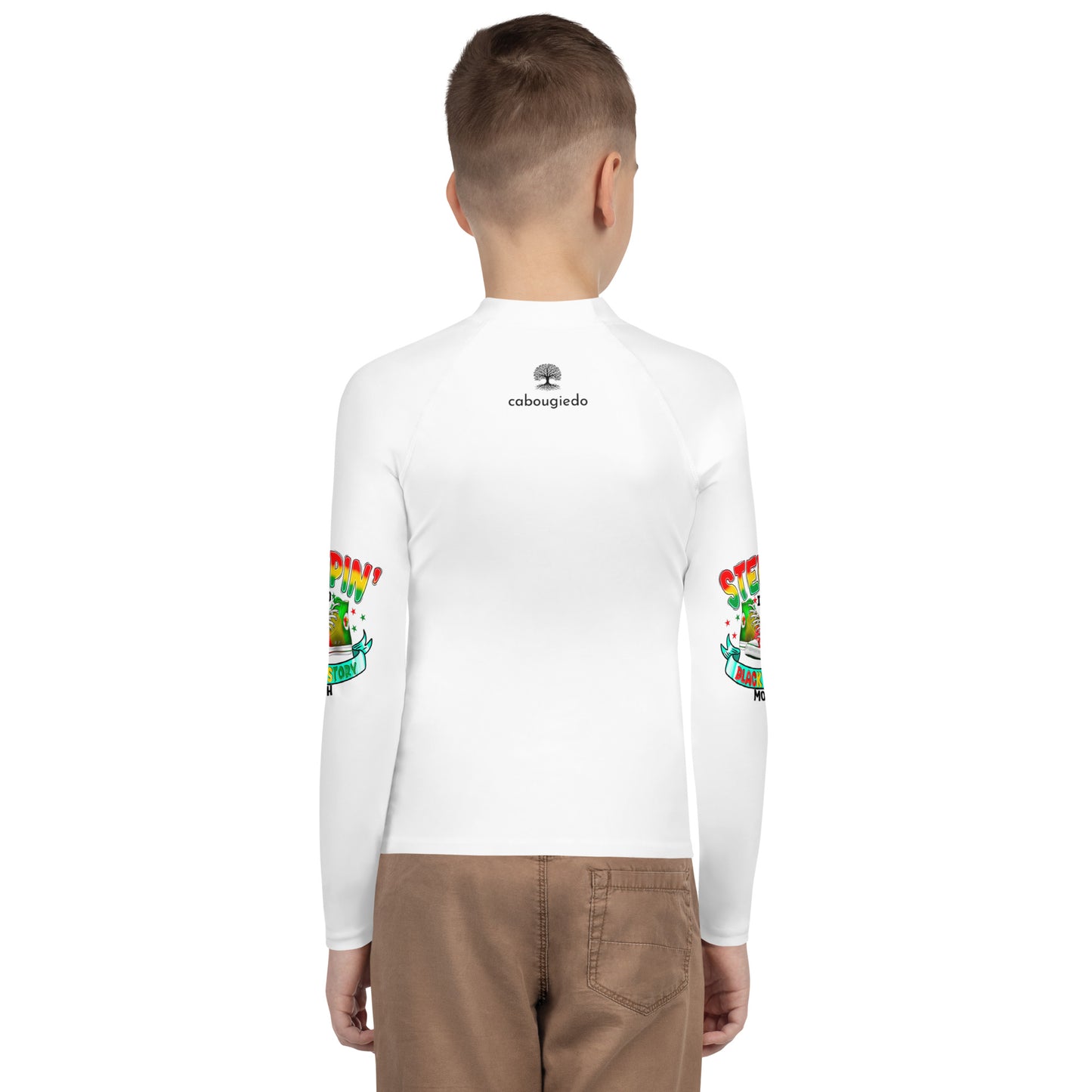 Youth Rash Guard - Steppin Into Black History Month