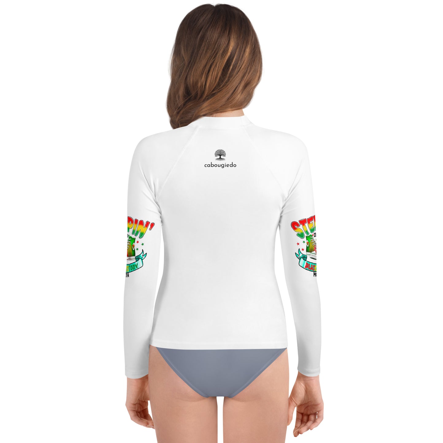 Youth Rash Guard - Steppin Into Black History Month