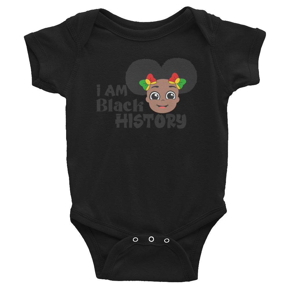 Infant Bodysuit - I Am Black History (Girl with Afro Puffs)