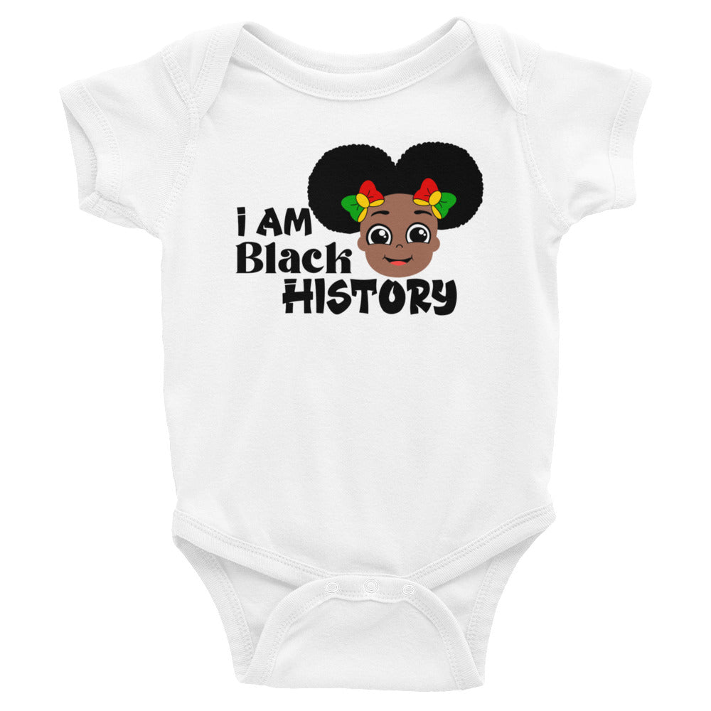 Infant Bodysuit - I Am Black History (Girl with Afro Puffs)