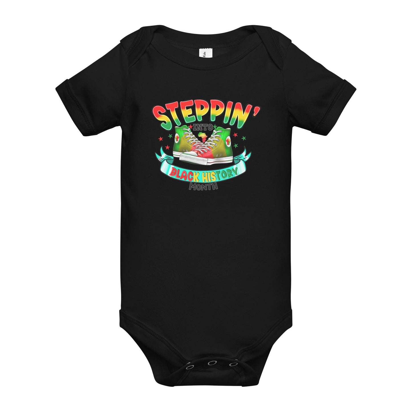 Baby short sleeve one piece - Steppin Into Black History Month