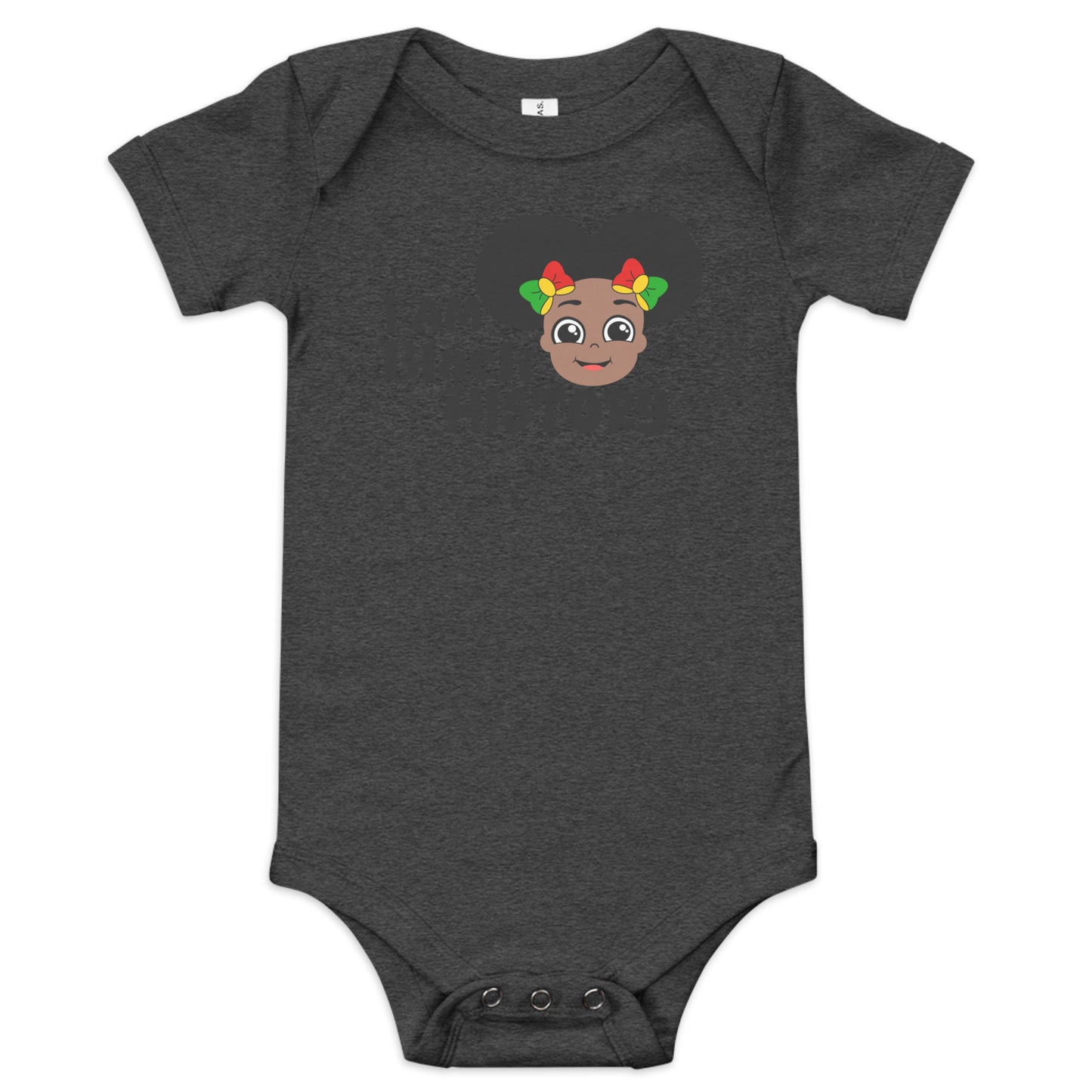 Baby short sleeve one piece - I  Am Black History (Girl with Afro Puffs)