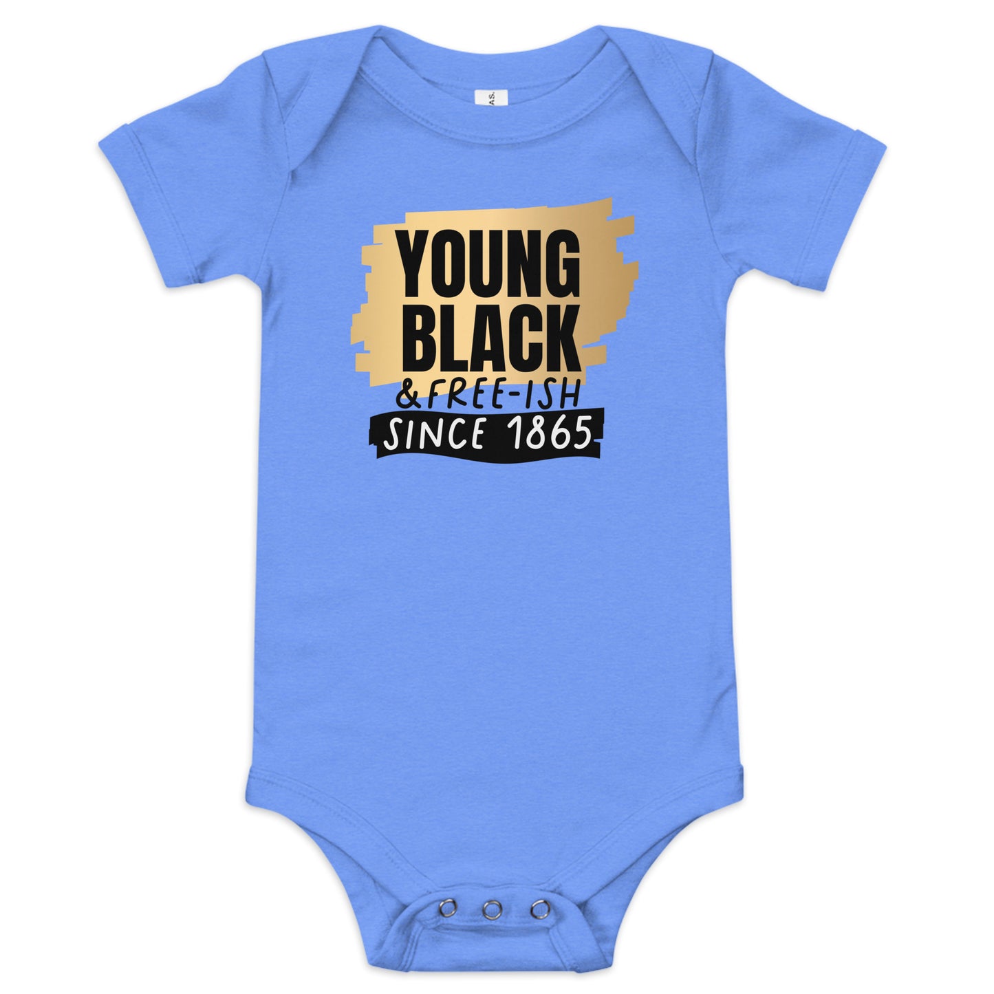 Baby short sleeve one piece -  Juneteenth Young Black Freeish Since 1865