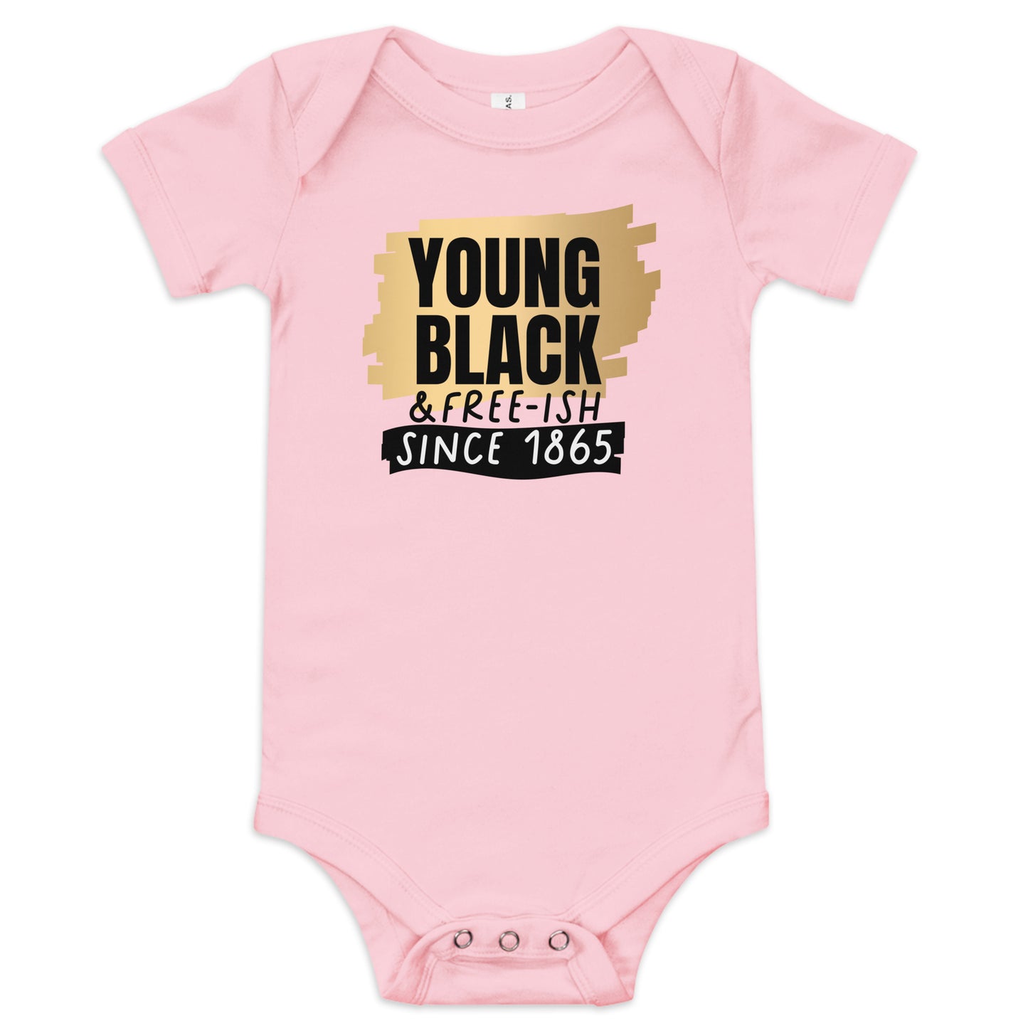 Baby short sleeve one piece -  Juneteenth Young Black Freeish Since 1865