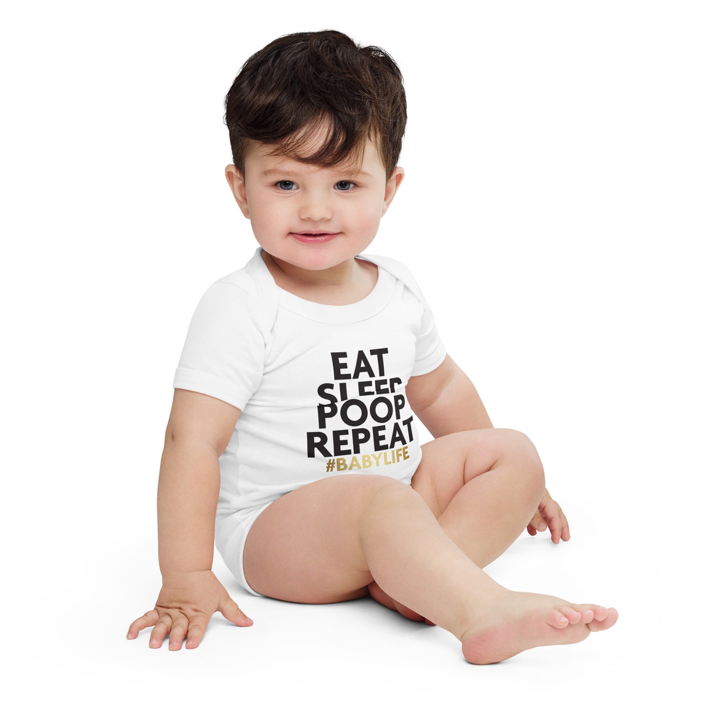 Baby short sleeve one piece - Eat Sleep Poop Repeat (Baby Life)