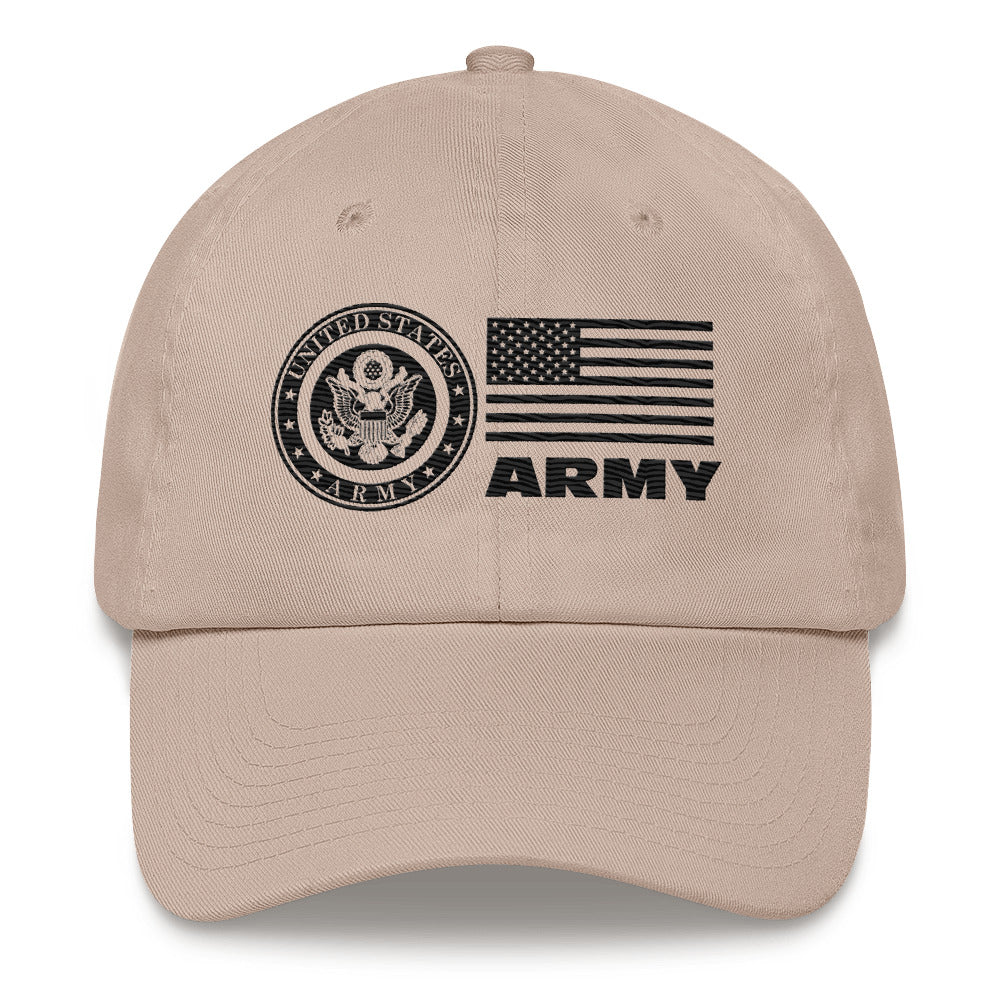 Dad hat - United States Army & Flag (Black)