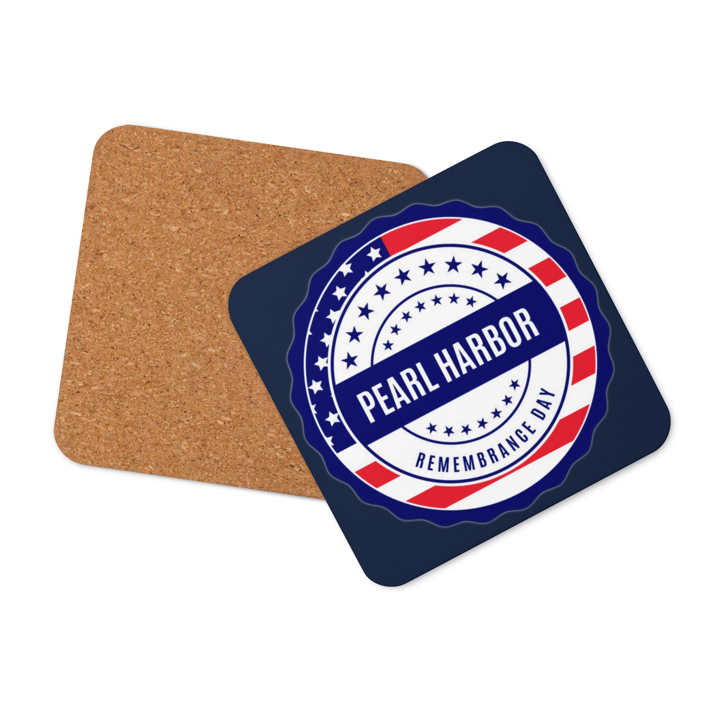 Cork-back coaster - Pearl Harbor Remembrance Day (Navy Blue)
