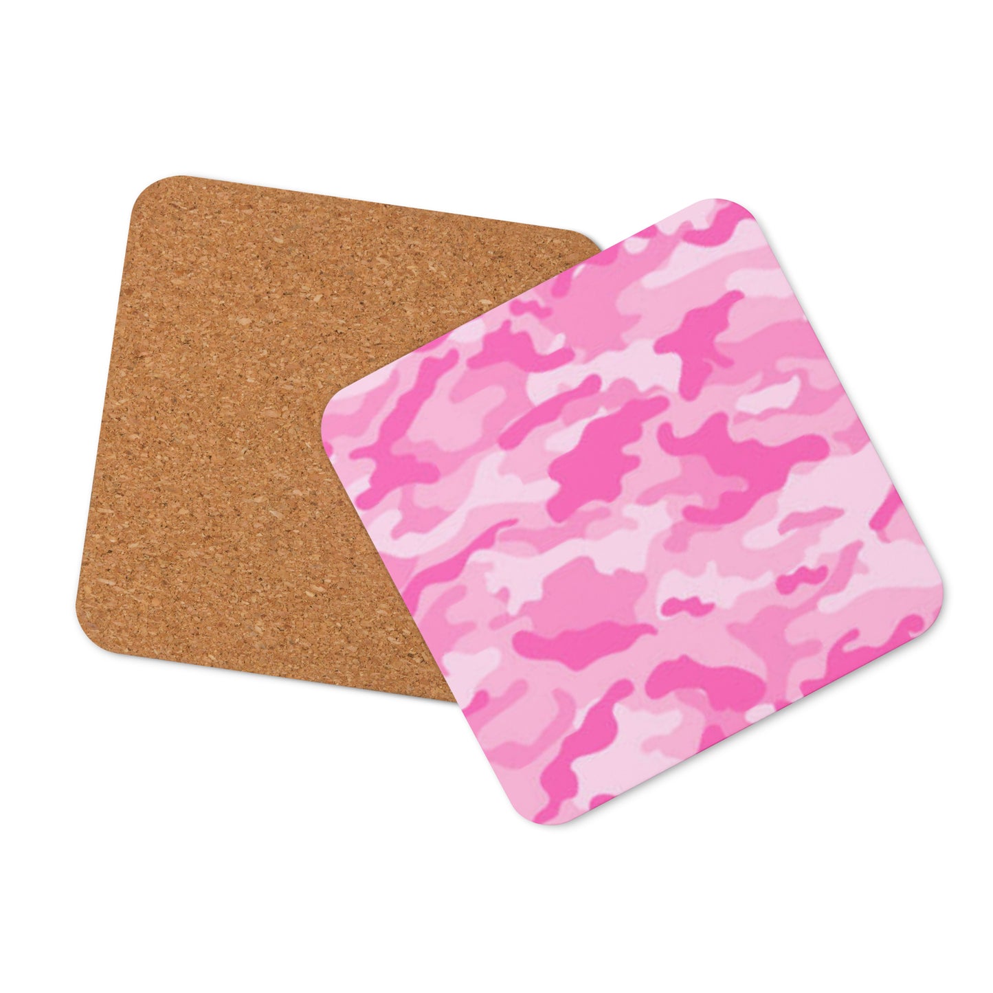 Cork-back coaster - Pink & Light Pink Camouflage