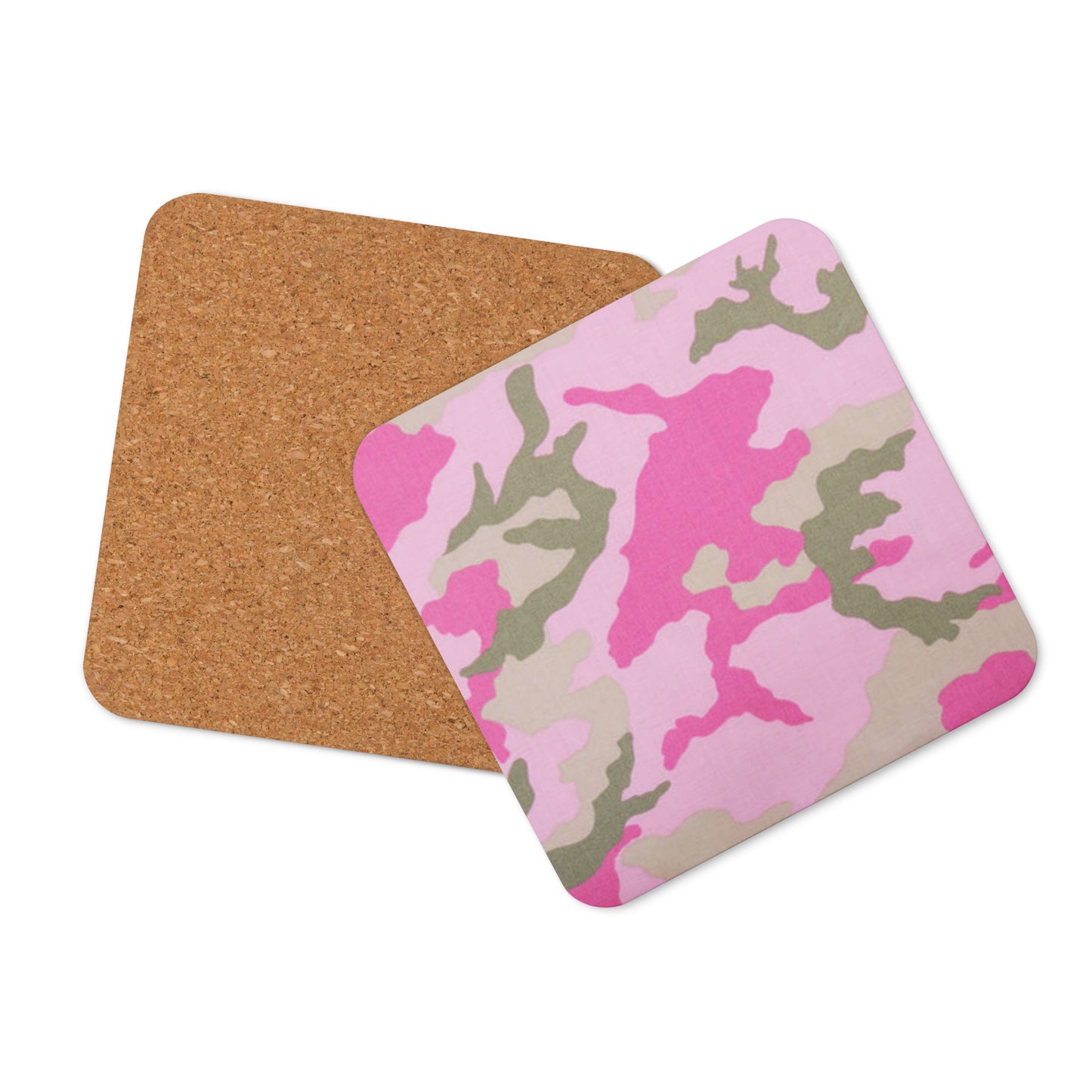 Cork-back coaster - Pink Camouflage