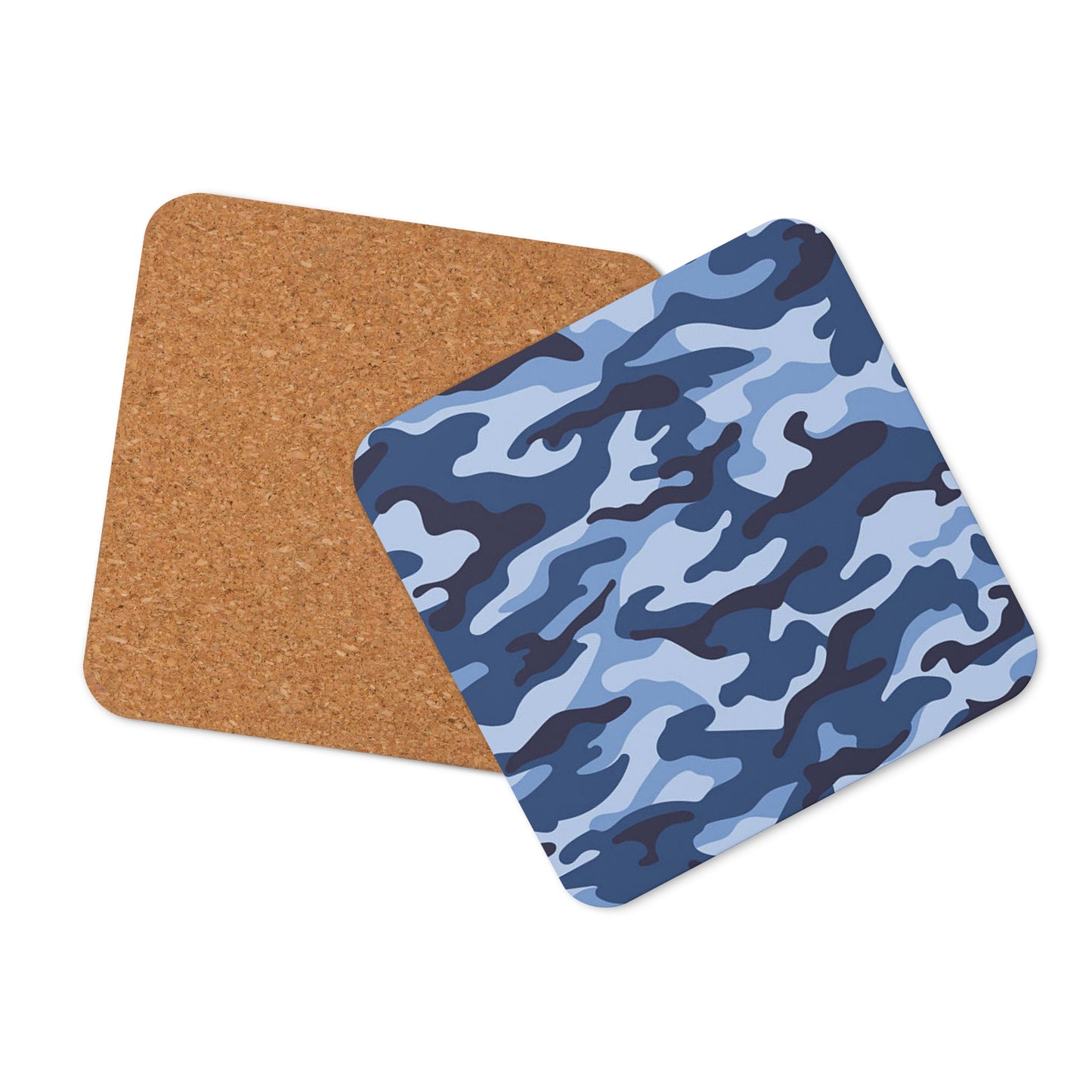 Cork-back coaster - Blue Camouflage