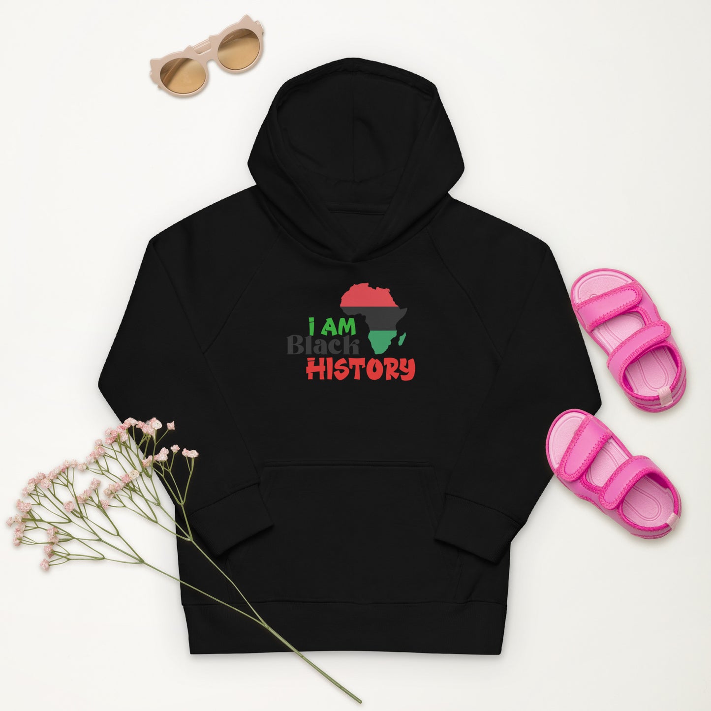 Kids eco hoodie - I Am Black History
