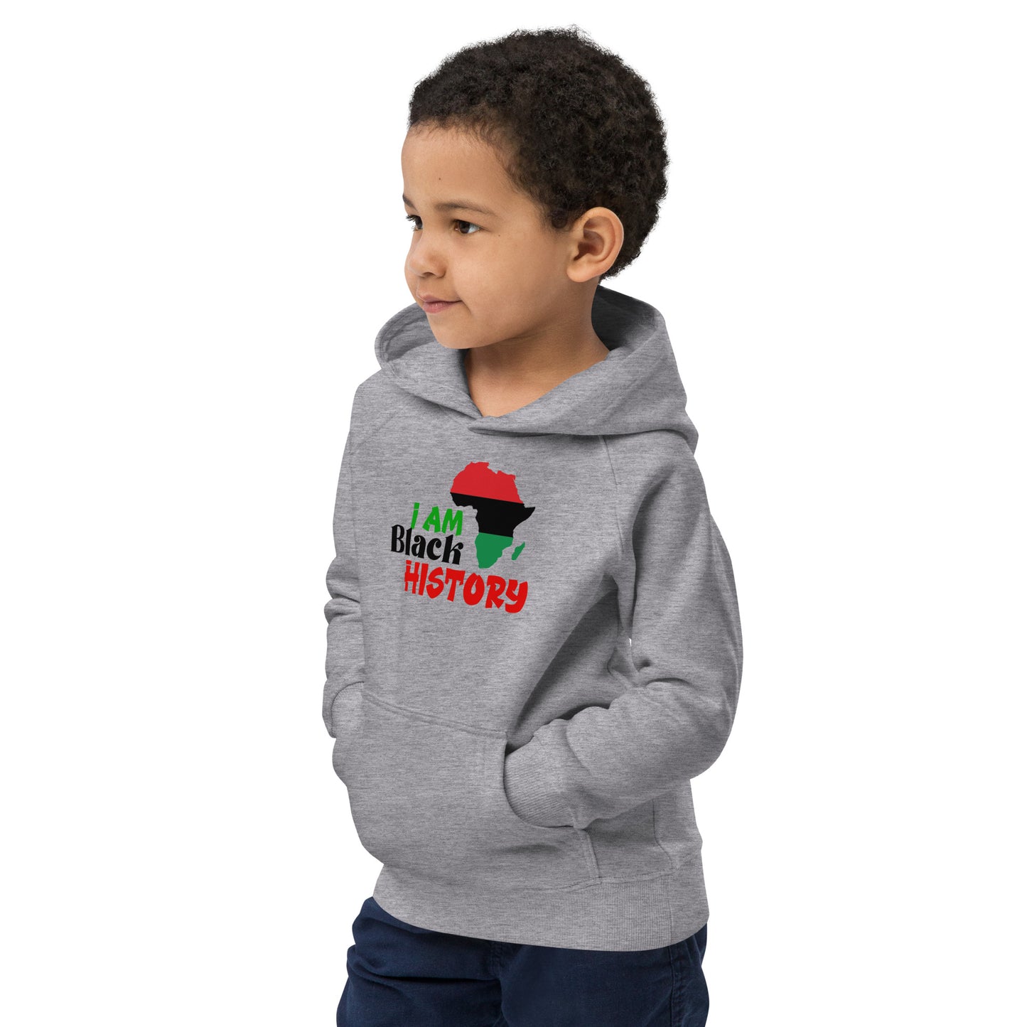Kids eco hoodie - I Am Black History