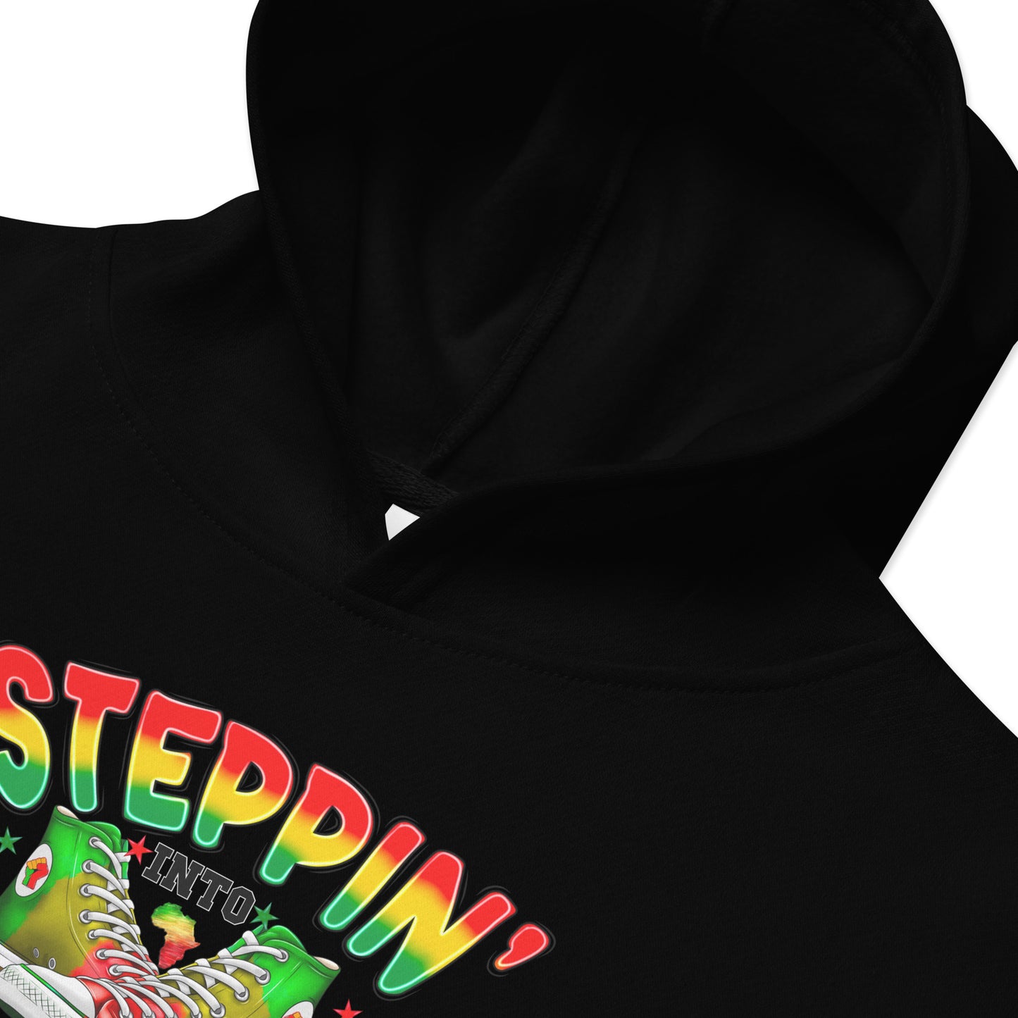 Kids fleece hoodie - Steppin Into Black History Month