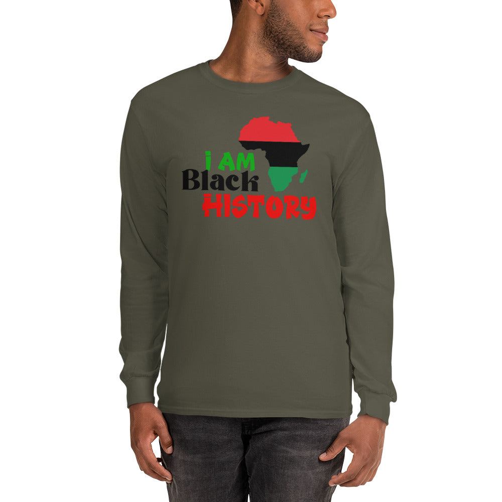Men’s Long Sleeve Shirt - I Am Black History