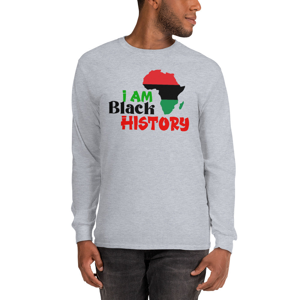 Men’s Long Sleeve Shirt - I Am Black History