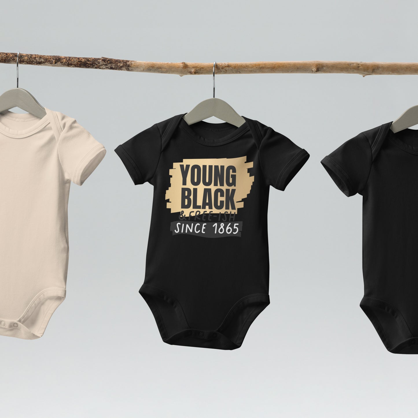 Organic cotton baby bodysuit -  Juneteenth Young Black Freeish Since 1865