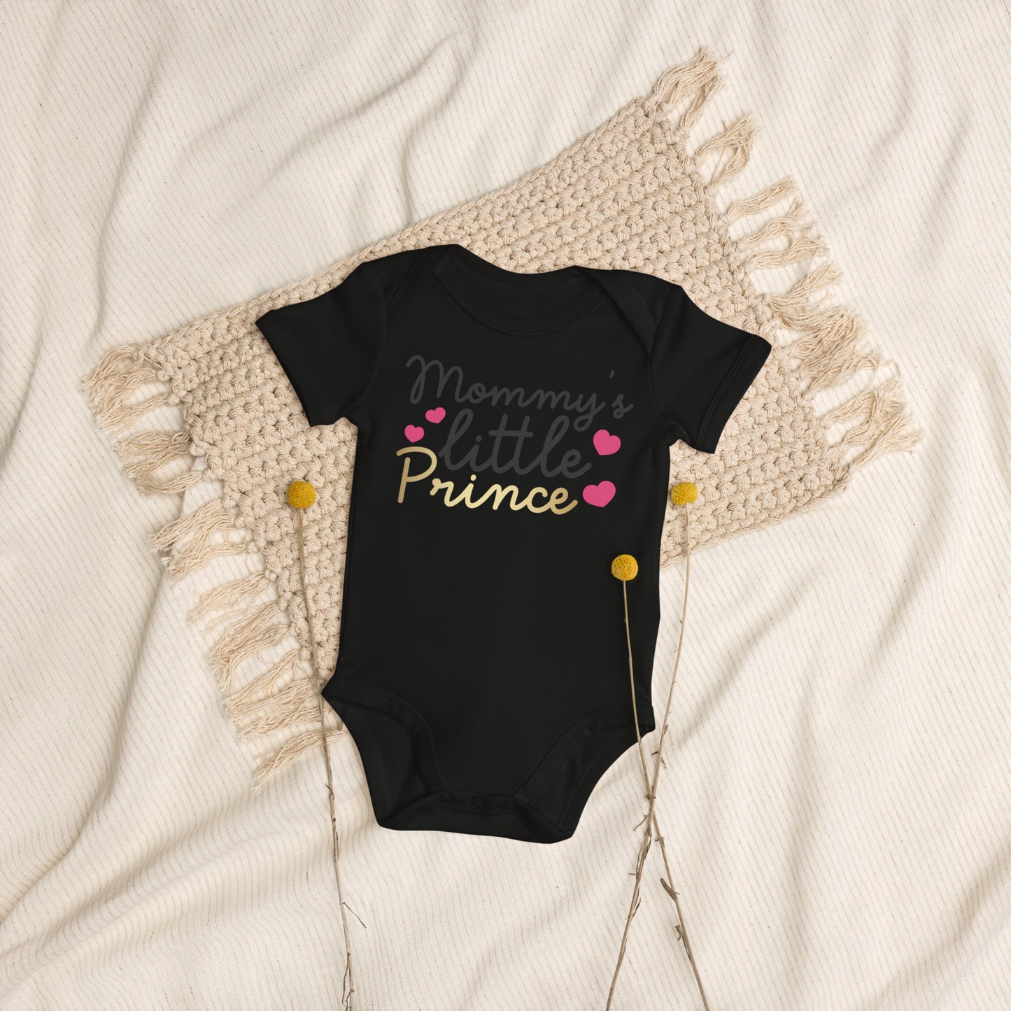 Organic cotton baby bodysuit - Mommy's Little Prince