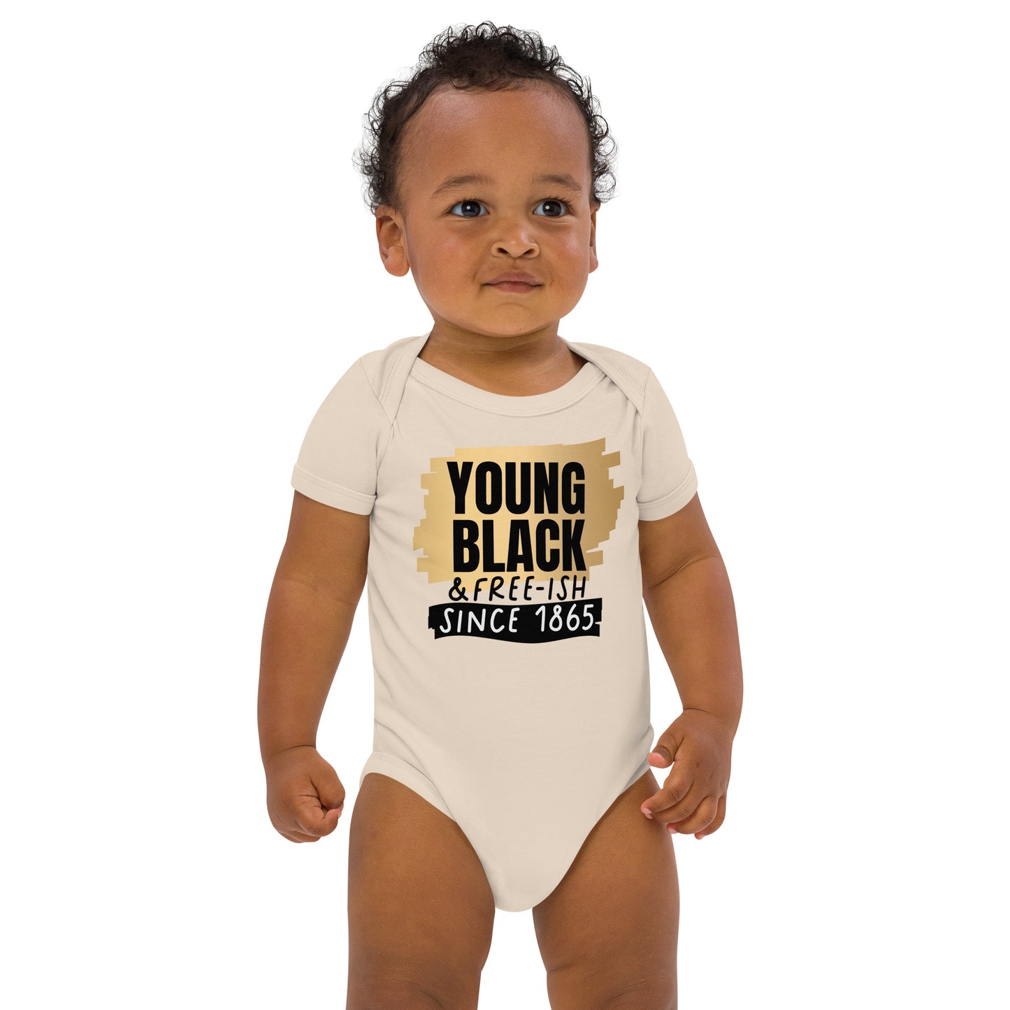 Organic cotton baby bodysuit -  Juneteenth Young Black Freeish Since 1865