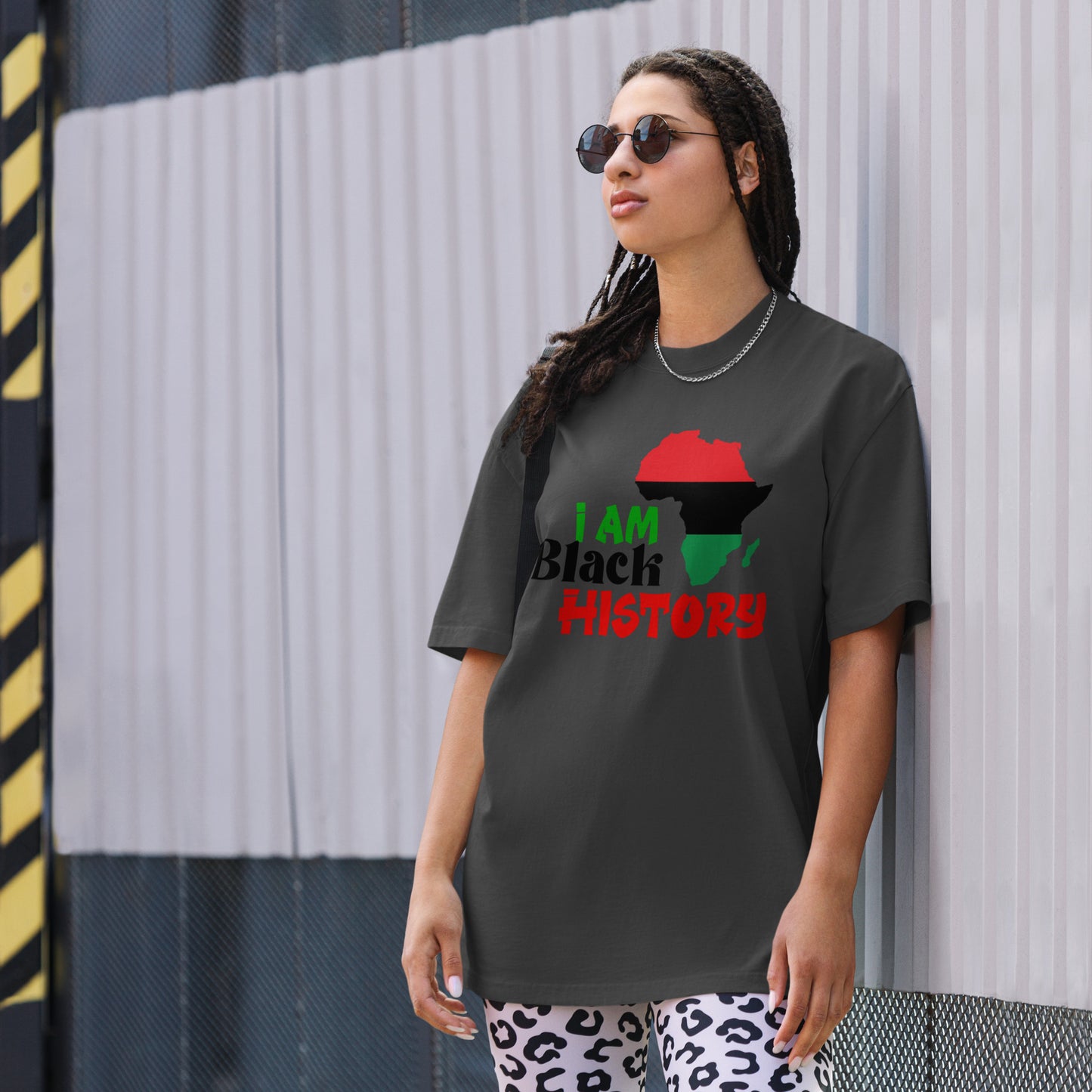 Oversized faded t-shirt - I Am Black History