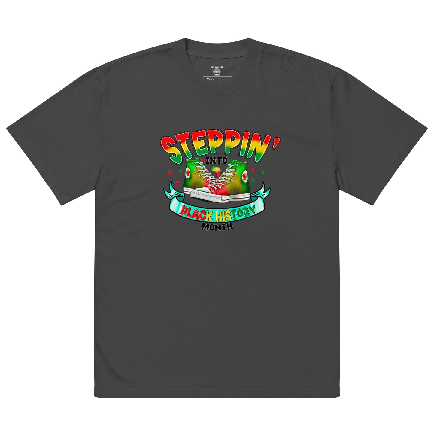 Oversized faded t-shirt - Steppin In Black History Month