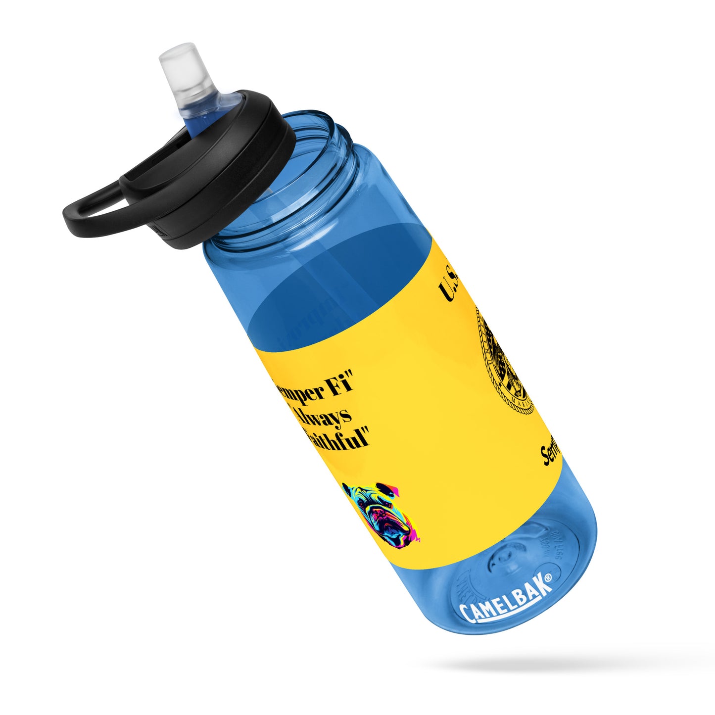 Sports water bottle - USMC with bulldog