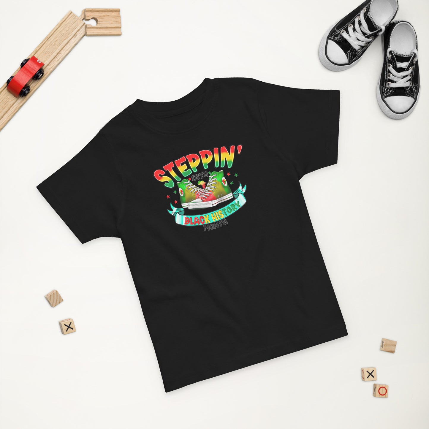 Toddler jersey t-shirt - Steppin Into Black History Month