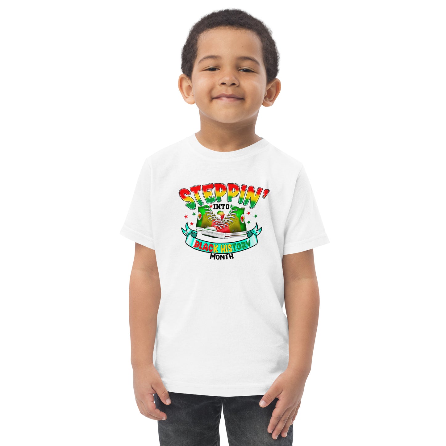 Toddler jersey t-shirt - Steppin Into Black History Month