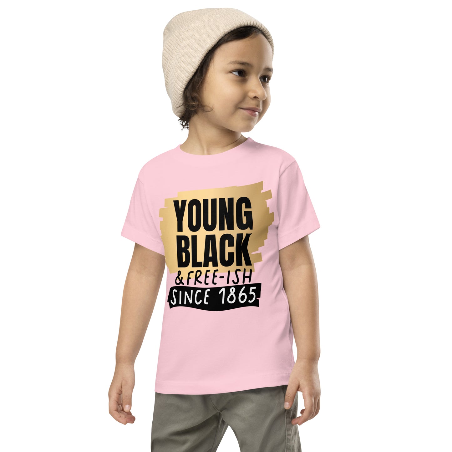 Toddler Short Sleeve Tee -  Juneteenth Young Black Freeish Since 1865