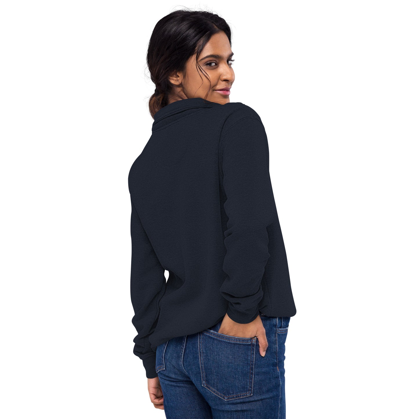 Unisex fleece pullover - A Black Woman Made Me