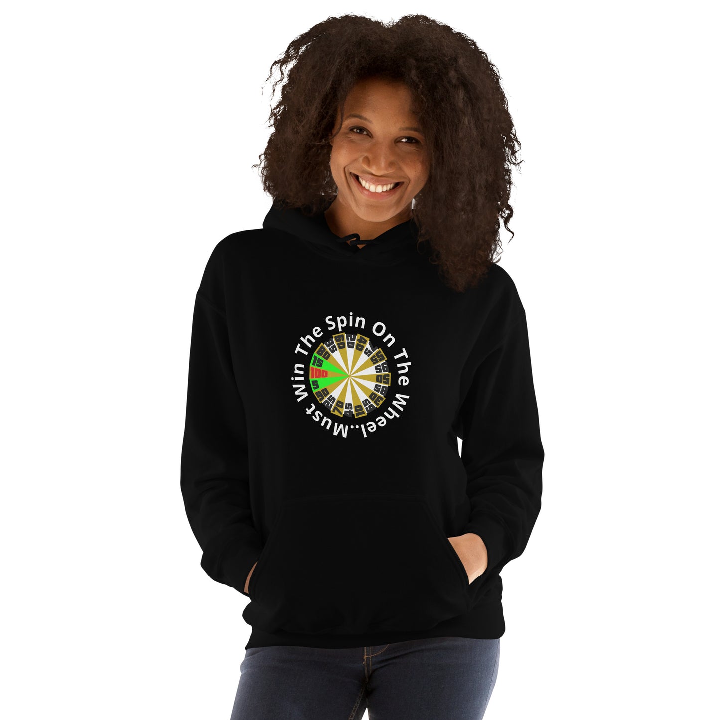 Unisex Hoodie - The Price Is Right - Spin The Wheel on Front - Greeting to Family & Friends on Back