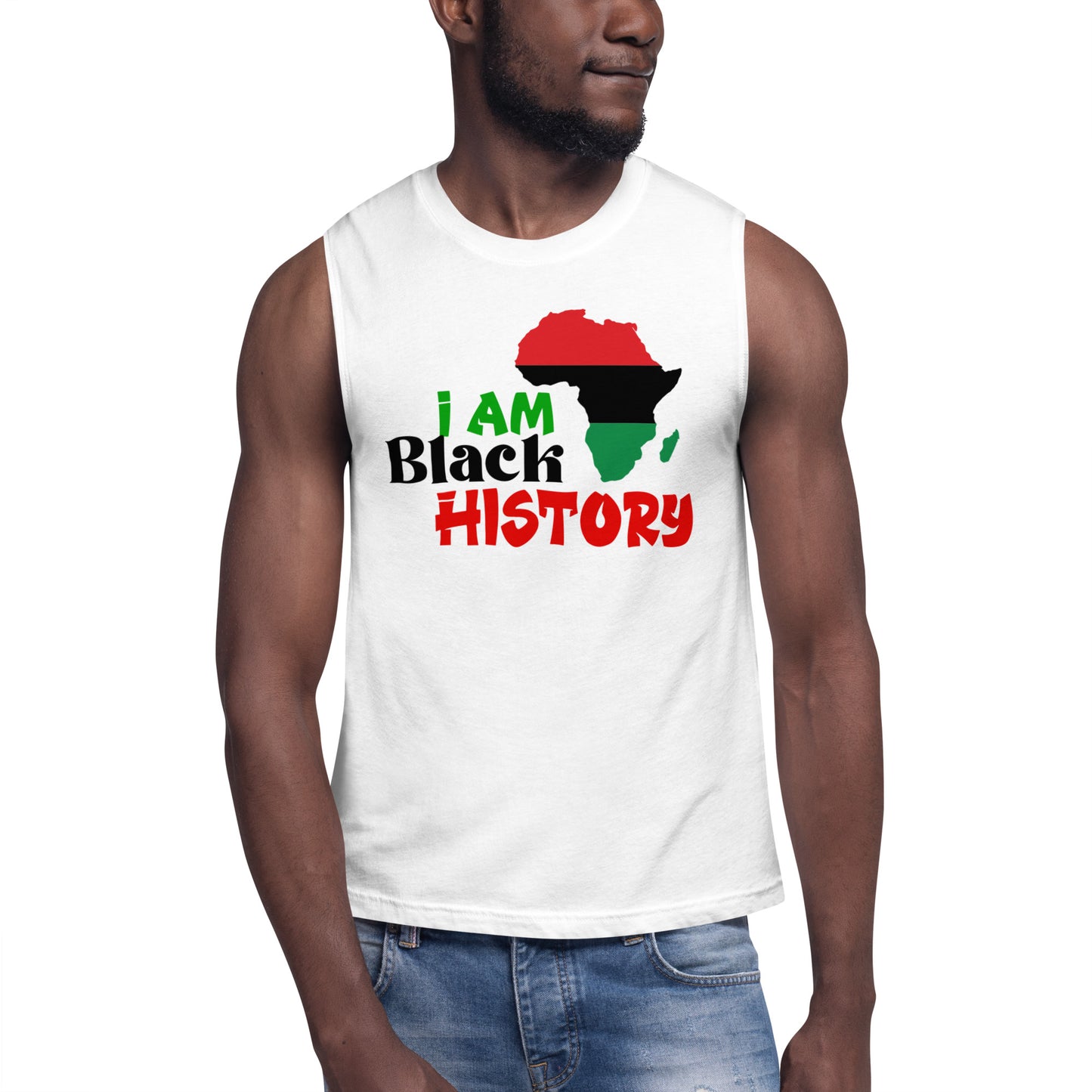 Muscle Shirt - I Am Black History