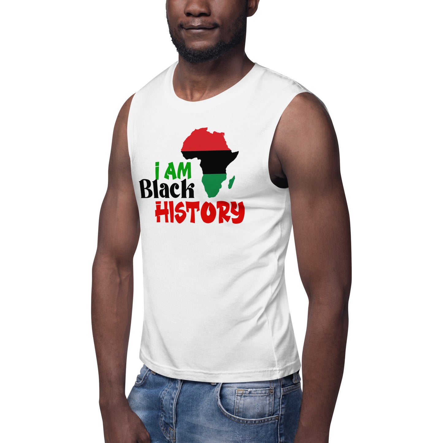 Muscle Shirt - I Am Black History