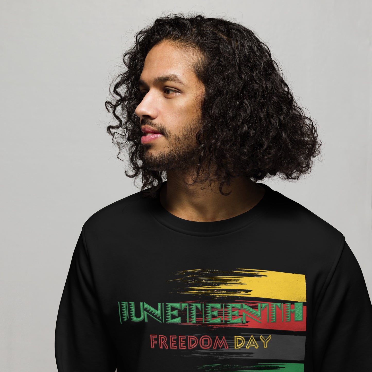 Unisex organic sweatshirt - Juneteenth Freedom Paint Splash