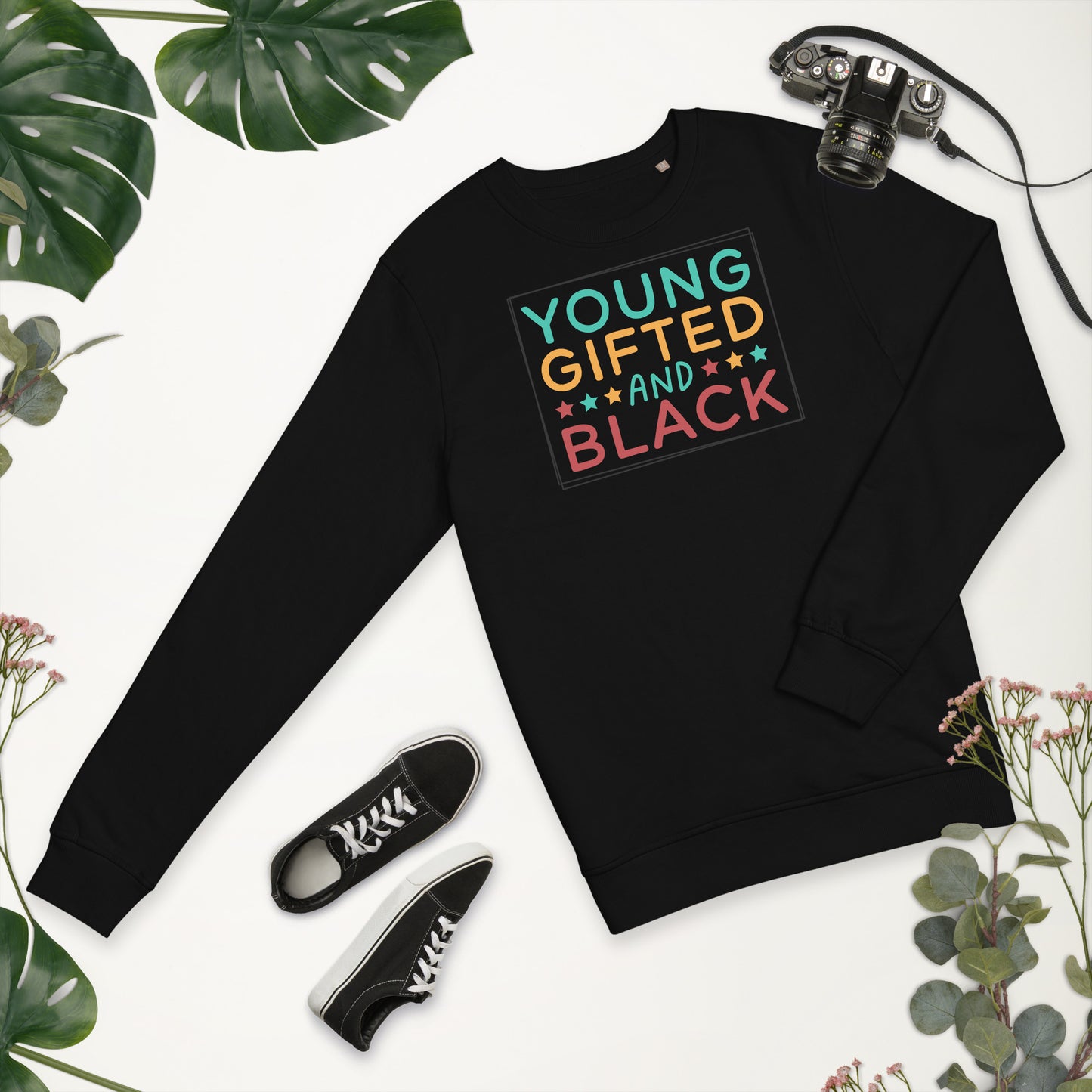 Unisex organic sweatshirt - Young Gifted and Black