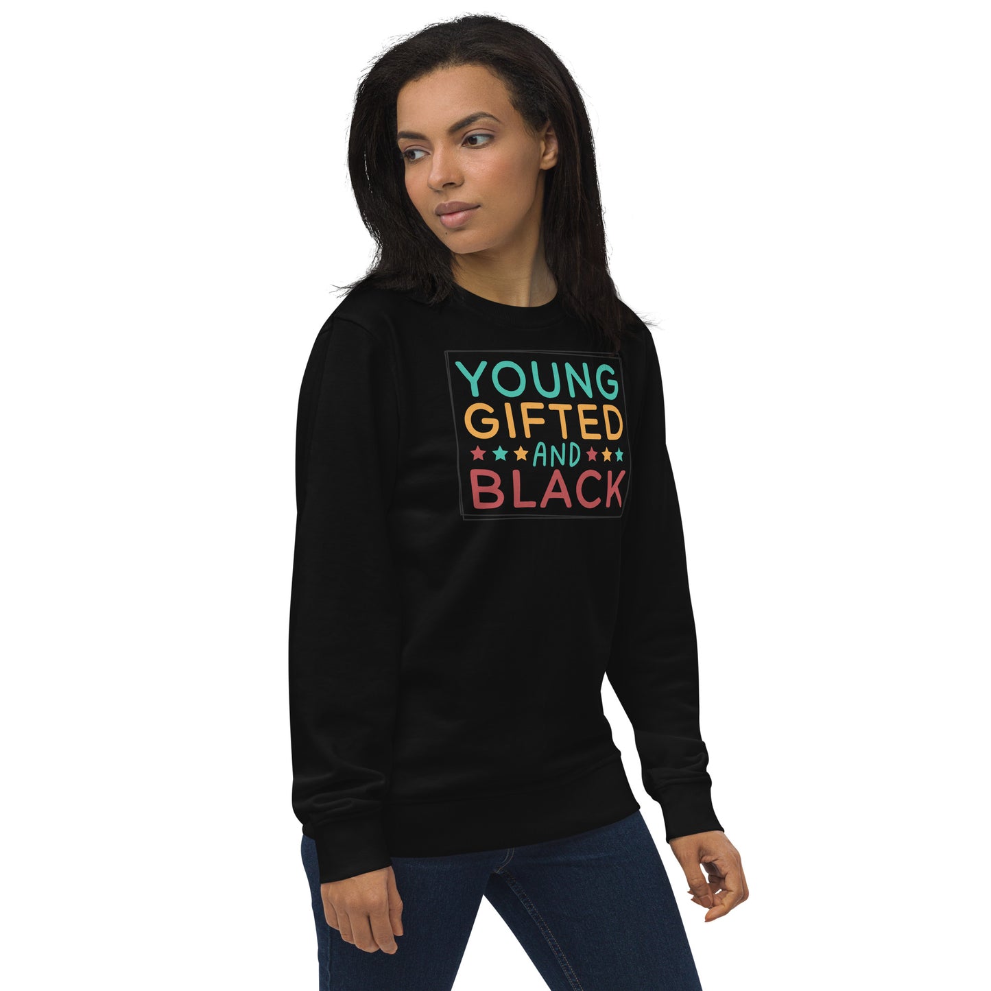 Unisex organic sweatshirt - Young Gifted and Black