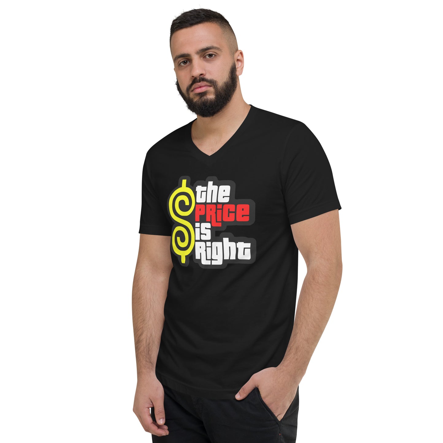 Unisex Short Sleeve V-Neck T-Shirt - The Price is Right T-Shirt