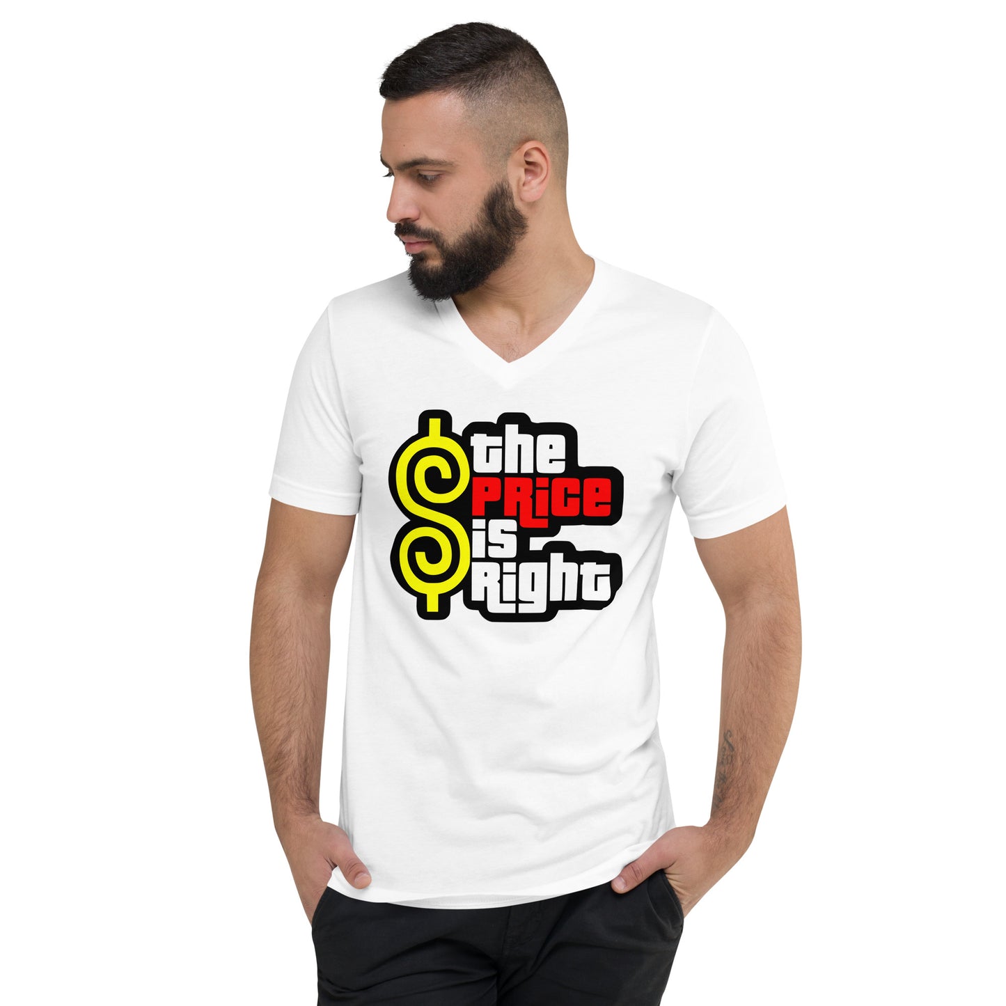 Unisex Short Sleeve V-Neck T-Shirt - The Price is Right T-Shirt