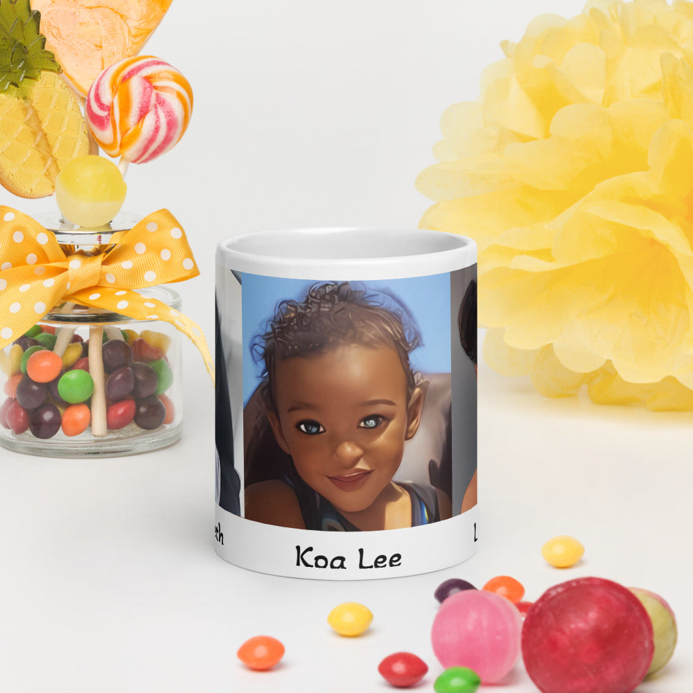 White glossy mug - Chloe Elizabeth - Lailani Len & Koa Lee