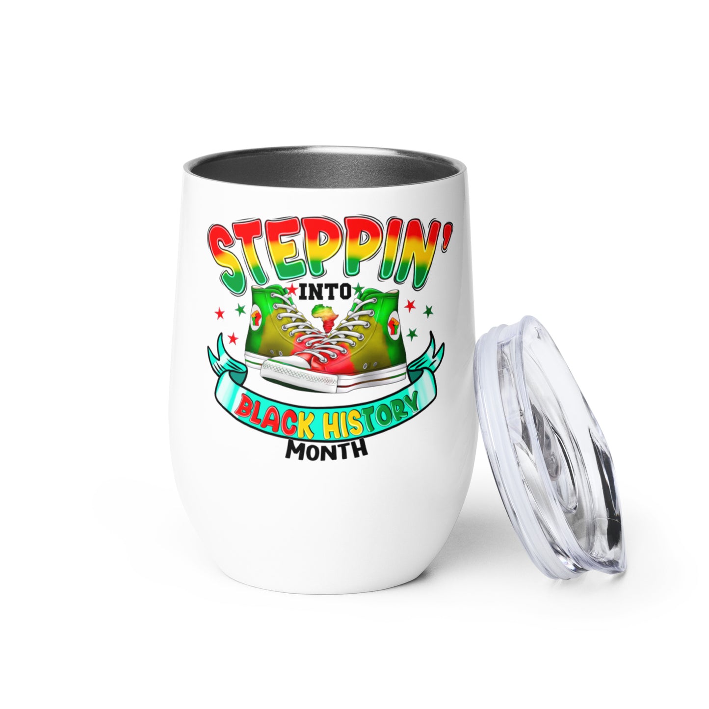 Wine tumbler - Steppin Into Black History Month