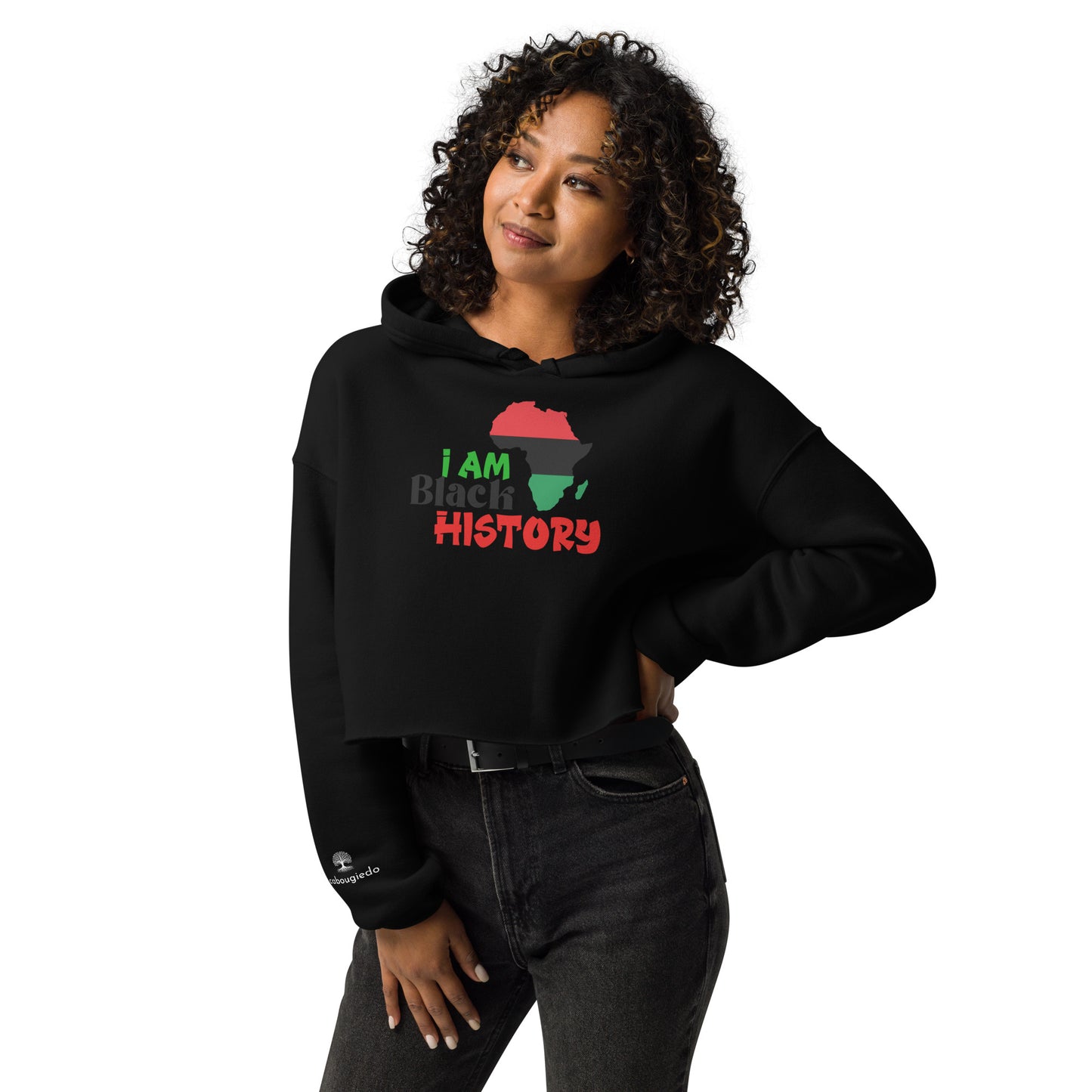 Women's Crop Hoodie - I am Black HIstory