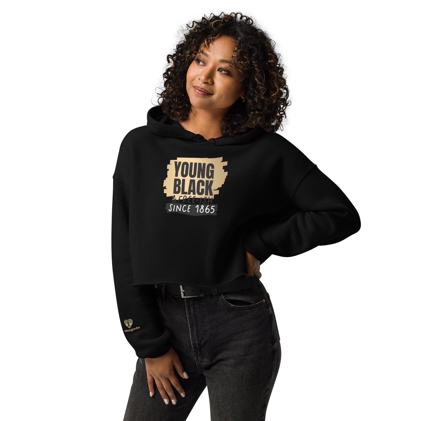 Crop Hoodie - Juneteenth Young Gifted and Freeish 1865