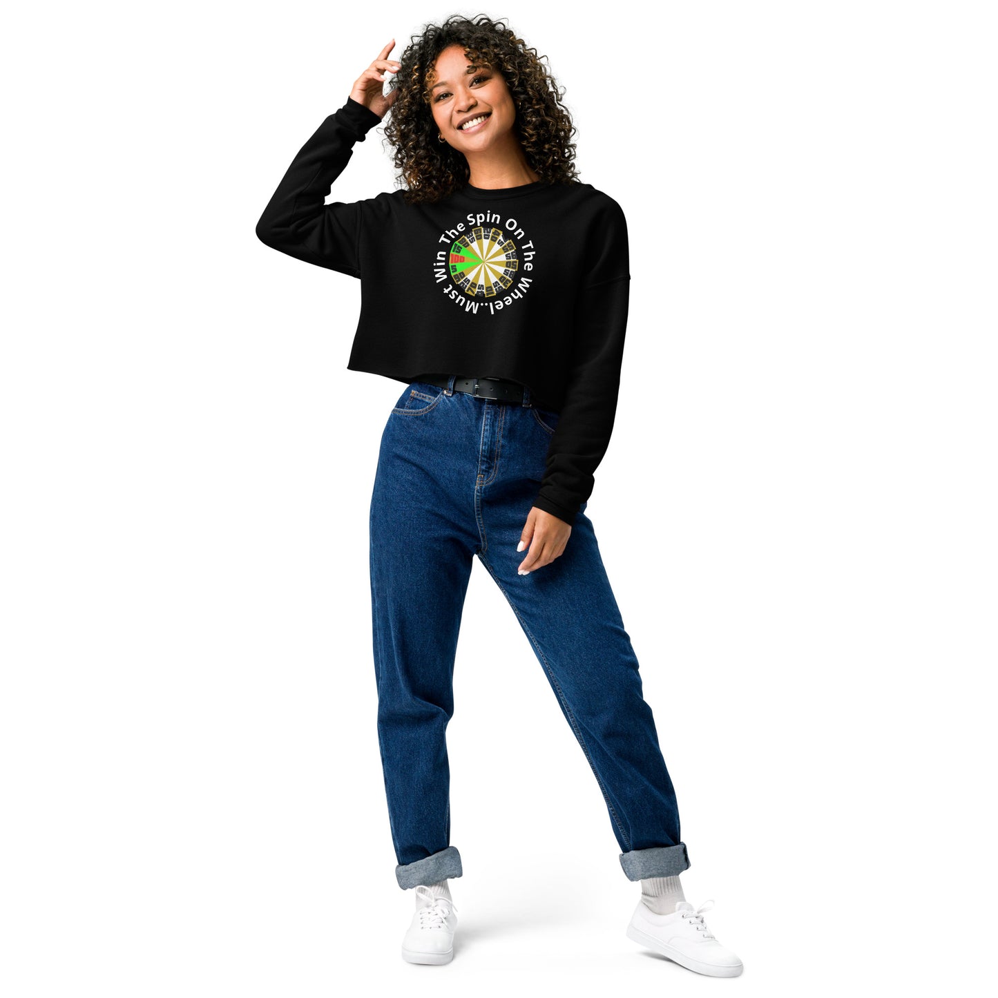 Crop Sweatshirt - The Price Is Right - Spin The Wheel on Front - Greeting to Family & Friends on Back