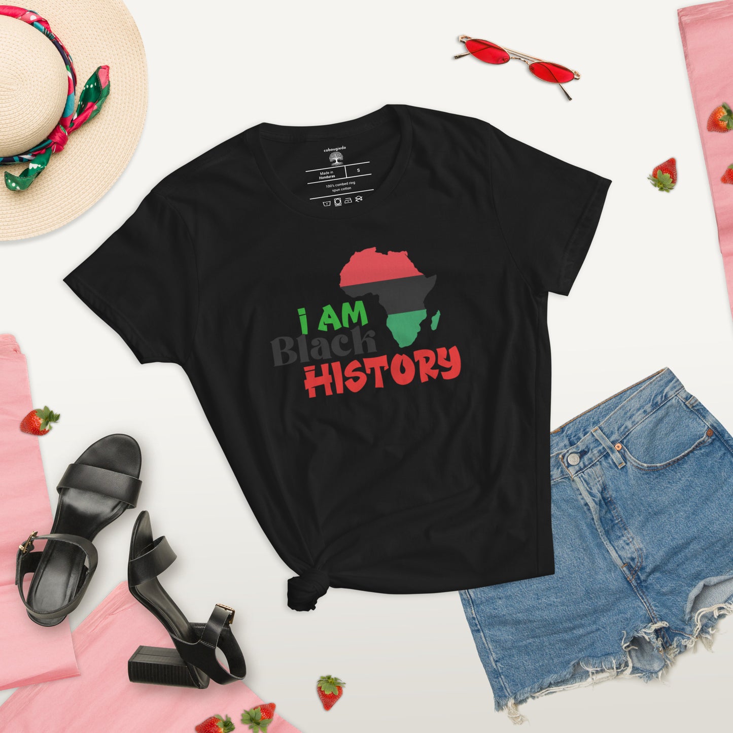 Women's short sleeve t-shirt - I Am Black History