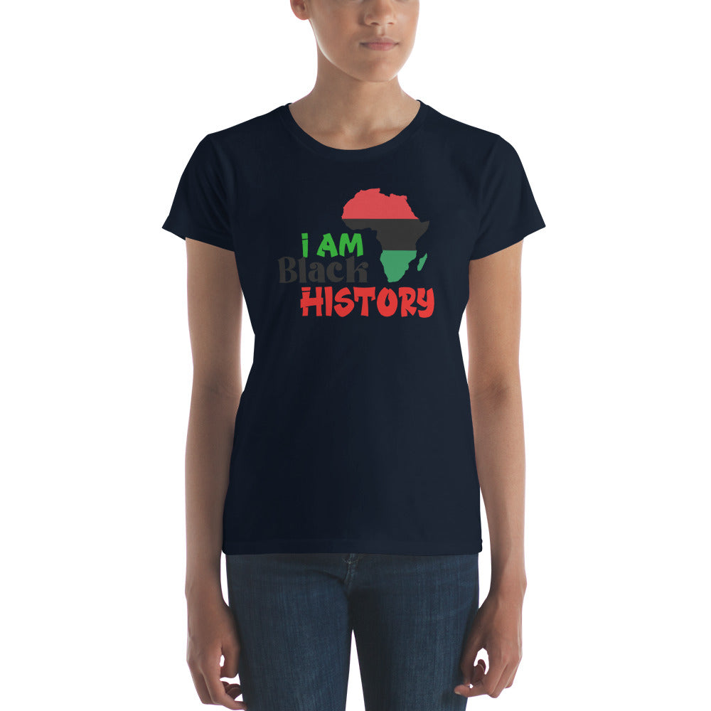 Women's short sleeve t-shirt - I Am Black History